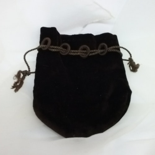 Retro vintage aftonväska pung brun silkes-sammet med handtag