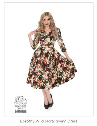 Dorothy Wild Floral Swing Dress stl 40 Hearts and Roses