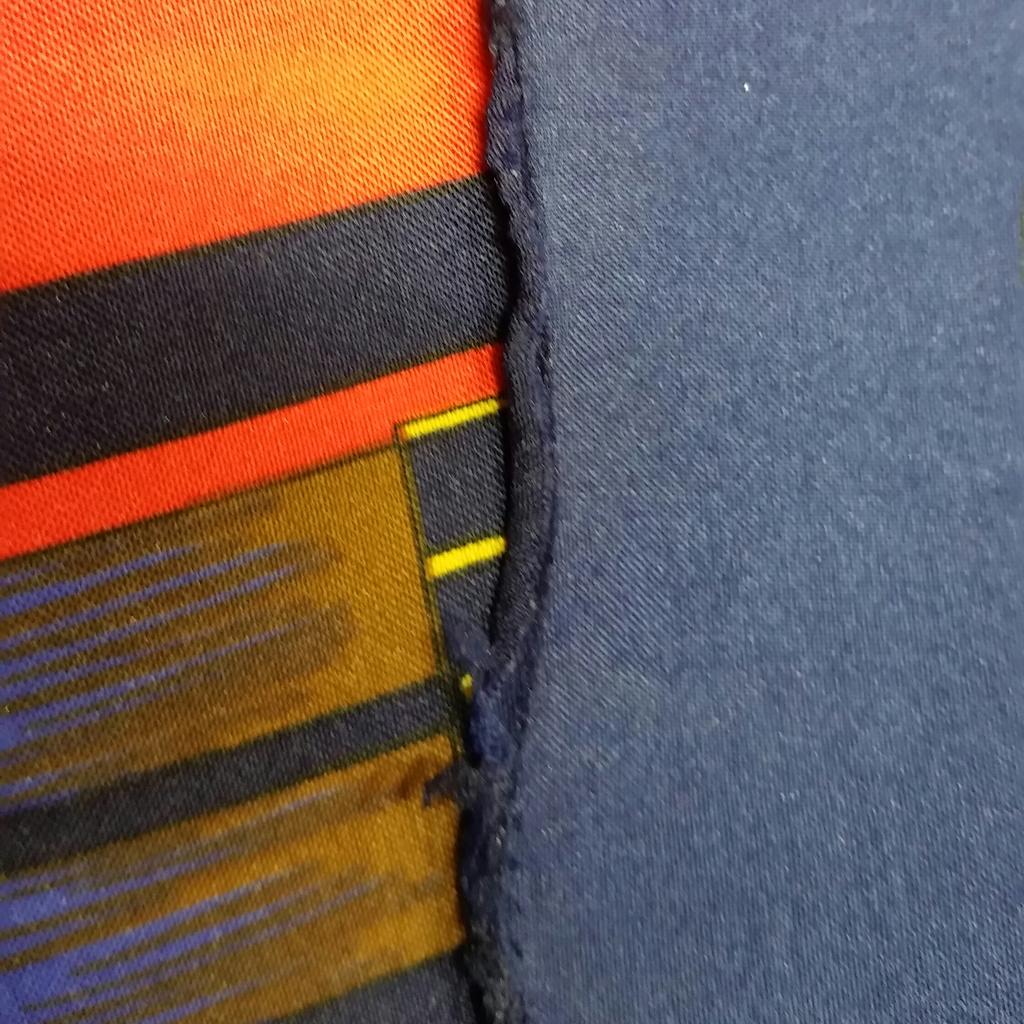 Retro vintage scarf scarves sjal blå röd hästmotiv polyester