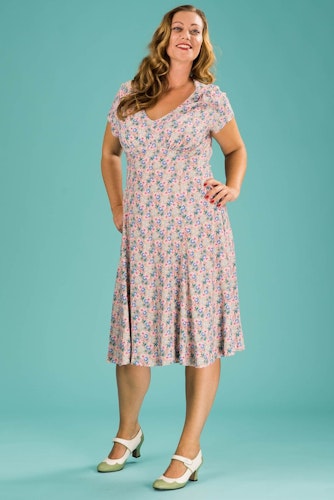 Emmy Design - My Cup of Tea Dress, muted floral print stl 44