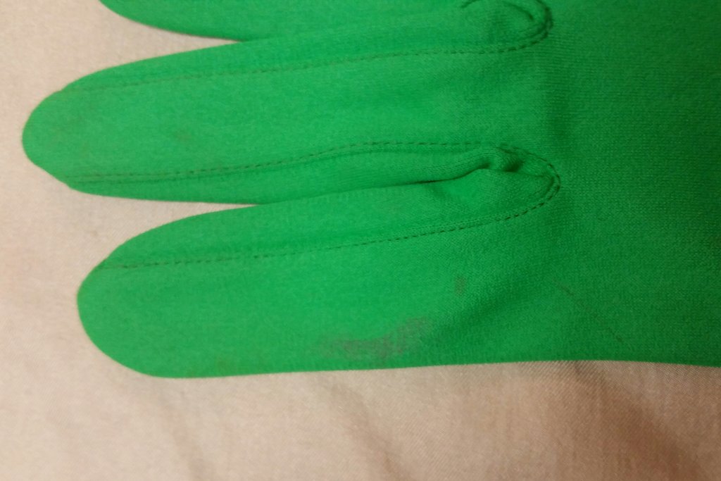 Retro vintage vantar damhandskar gröna nylon med hålmönster stl 6-7