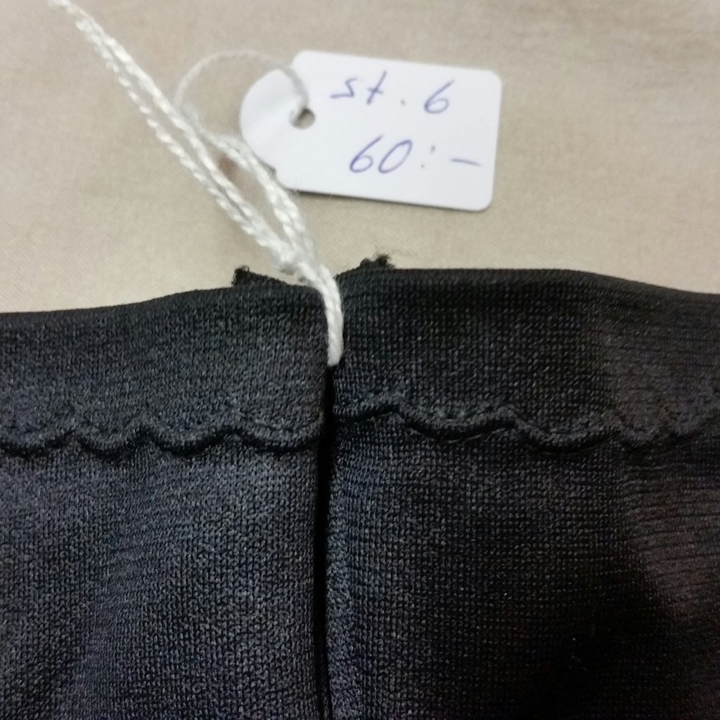 Retro vintage vantar damhandskar svart nylon med bård runt kanten stl 6 ca