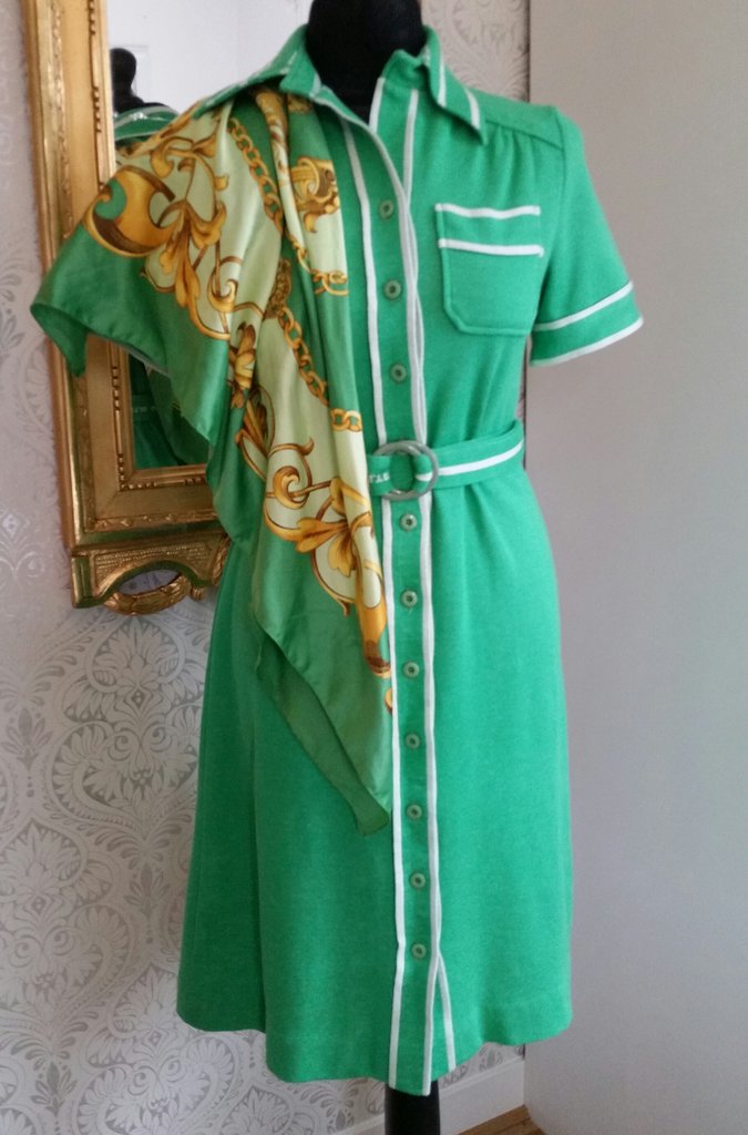 Retro vintage Katja of Sweden klänning grön