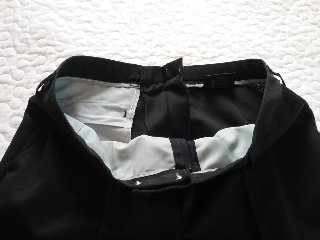 Retro byxor svarta byxor i Polyester raka ben pressveck Vinson BAS 60-tal 70-tal