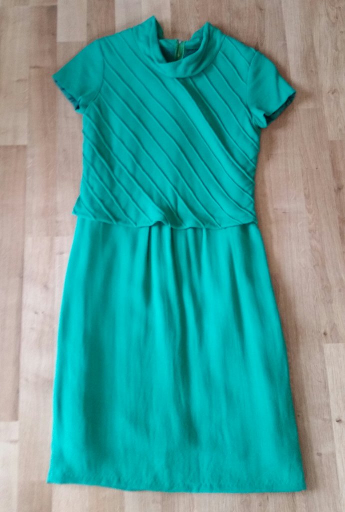 Retro vintage grön klänning Dehå 6070-tal