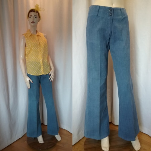 Retro jeans med vida ben låg midja No Name pressveck 70-tal