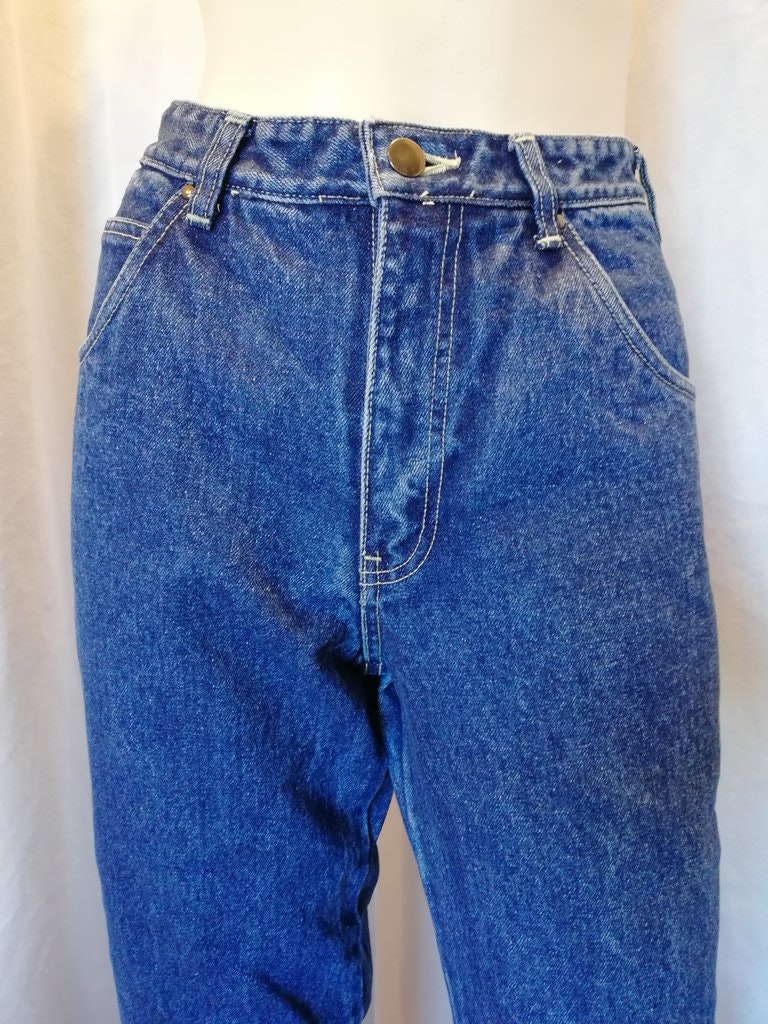 Retro jeans deadstock 80-tal mörk tvätt Newhouse pös-jeans vida lår 31/34  tum - Vintage Corner Österlen