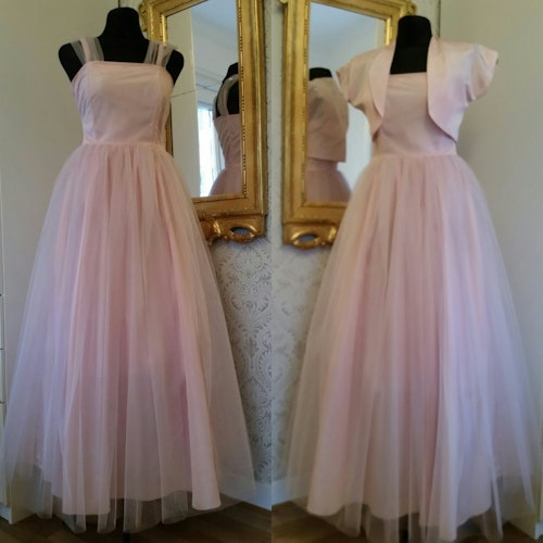 Retro vintage rosa balklänning brudtärneklänning princessklänning  5060-tal