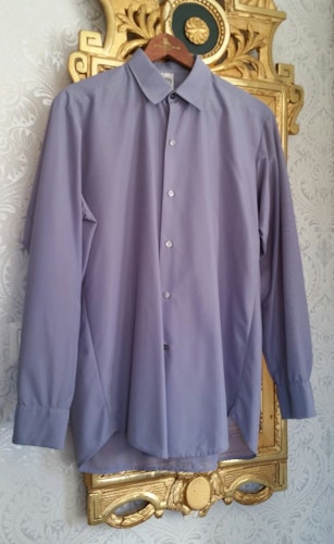Vintage ljusblå lavendellila nylonskjorta, 60-tal 50-tal