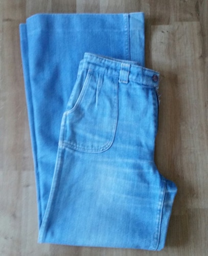 Retro vida ljusa jeans 70-tal
