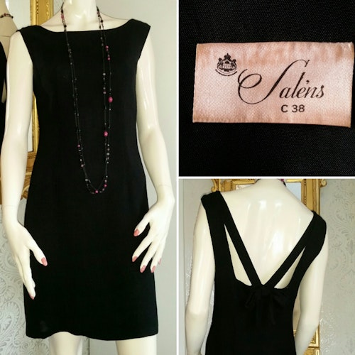 Vintage svart cocktailklänning med vacker rygg 60-tal Saléns