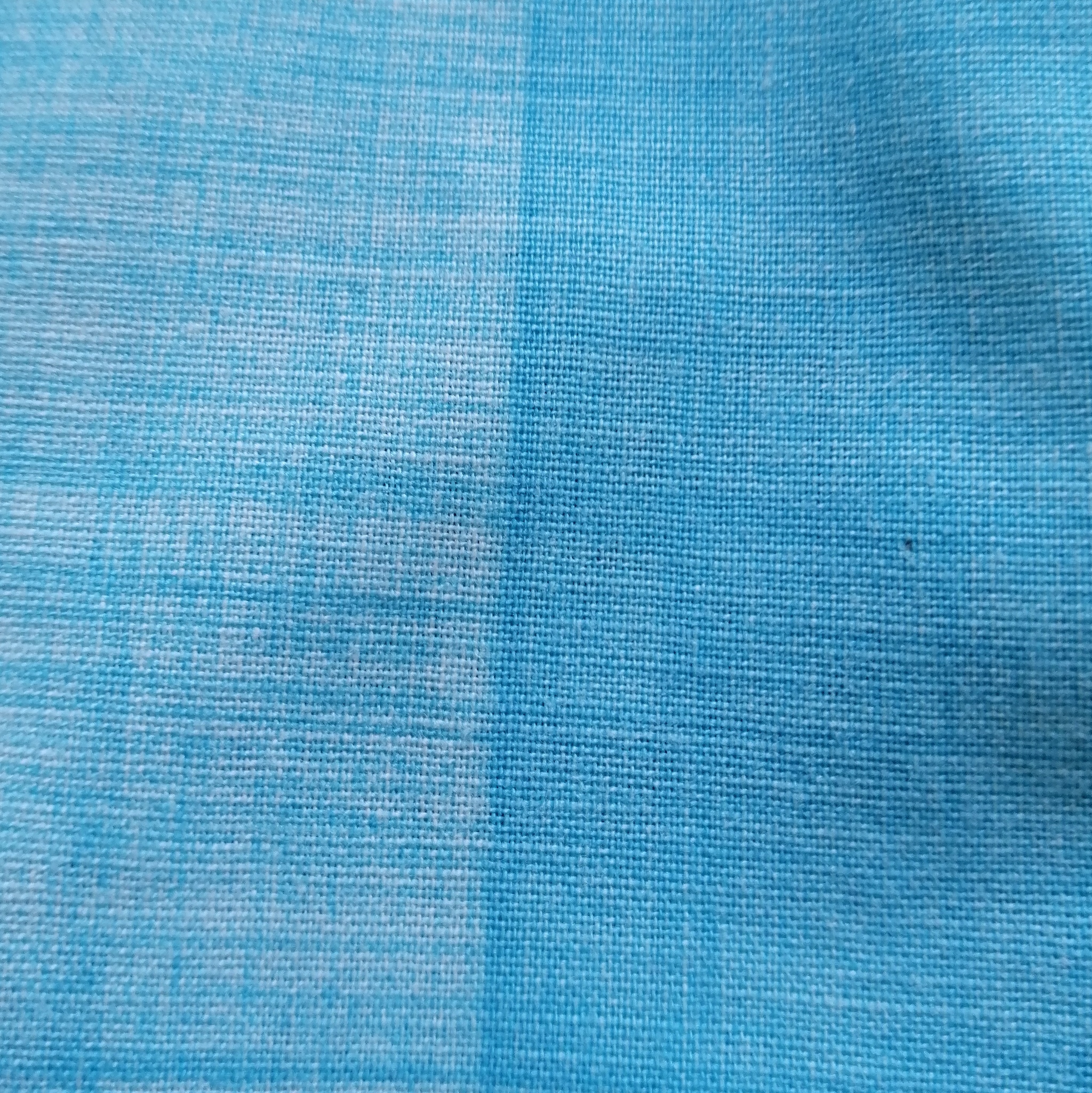 Vintage ärmlös sommarklänning bomull turkos-blå rutig fickor skärp 60-tal