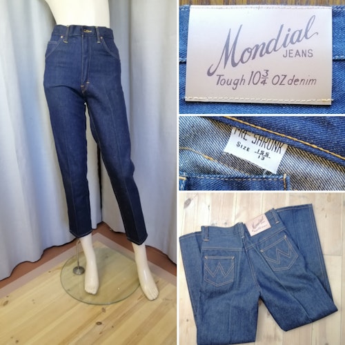 Vintage mörka oanvända jeans Mondial smala ben tonår unisex