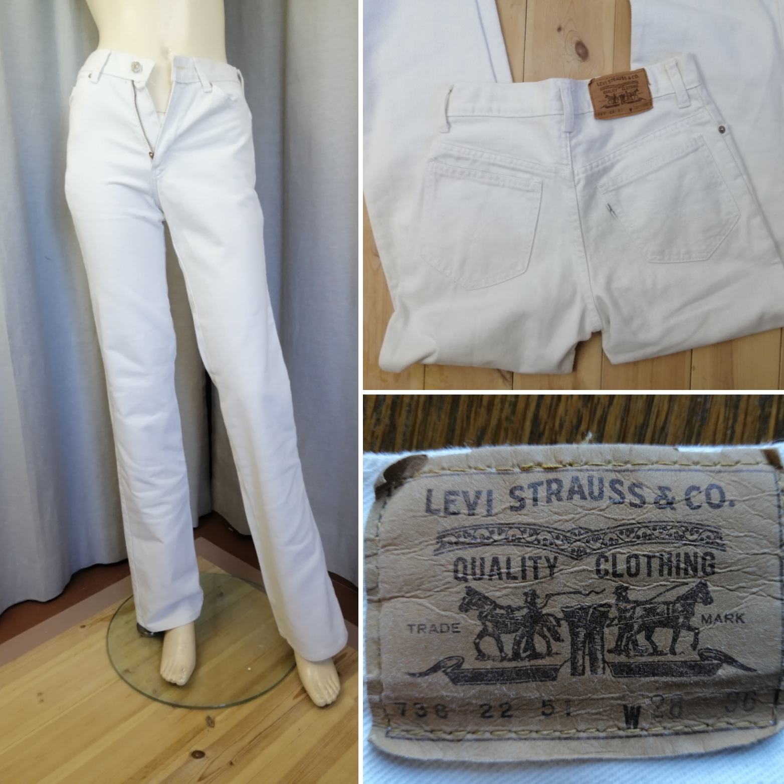 Vintage Levis jeans vita raka ben hög midja 70-tal 80-tal