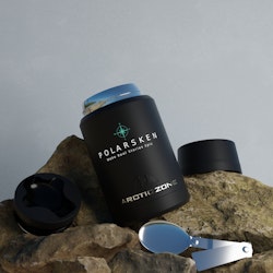 Titan och kopparisolerad matbehållare / mattermos med metallsked