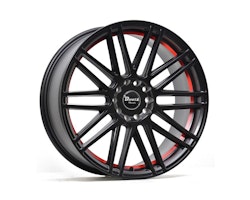 B362 Glossblack Red Stripe 8x18 5/112 ET38