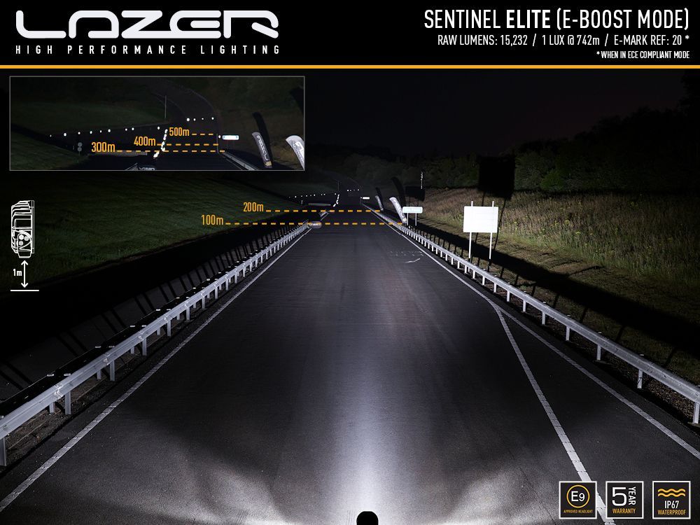 Lazer Sentinel Elite 9 tum vit med positionsljus
