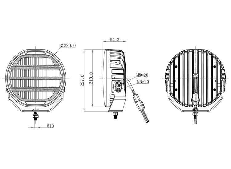 5-Pack OZZ XR2 P9" LED extraljus med kabelsats