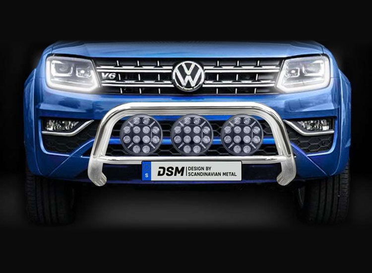Låg frontbåge 76mm för 3st extraljus VW Amarok V6 2017+