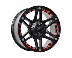 D01 Flatblack Red Inserts 9x18 6/139,7 ET25