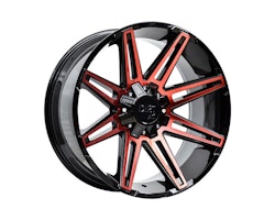 D88 Glossblack Red Face 10x22 6/139,7 ET-20