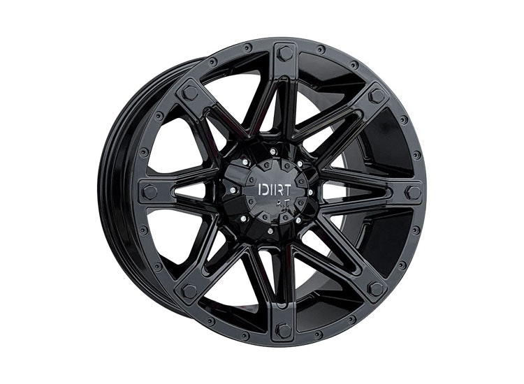 D900 Glossblack milled rivets 9×20 5/120 ET23