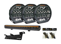 Extraljuspaket 3x W-Light Fury 9" extraljus + Comber II LED ramp