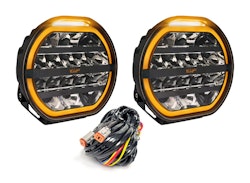 2-Pack W-Light Fury 9" LED-extraljus med inbyggt blixtljus
