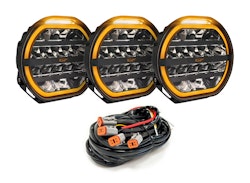 3-Pack W-Light Fury 9" LED-extraljus med inbyggt blixtljus