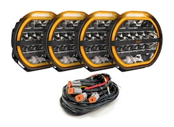 4-Pack W-Light Fury 9" LED-extraljus med inbyggt blixtljus