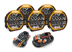 5-Pack W-Light Fury 9" LED-extraljus med inbyggt blixtljus