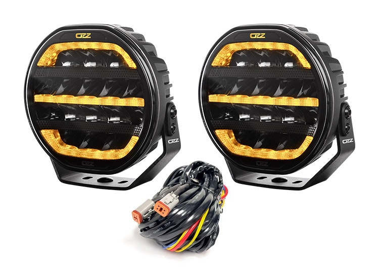 2-Pack OZZ XR2 P7″ LED extraljus med kabelsats