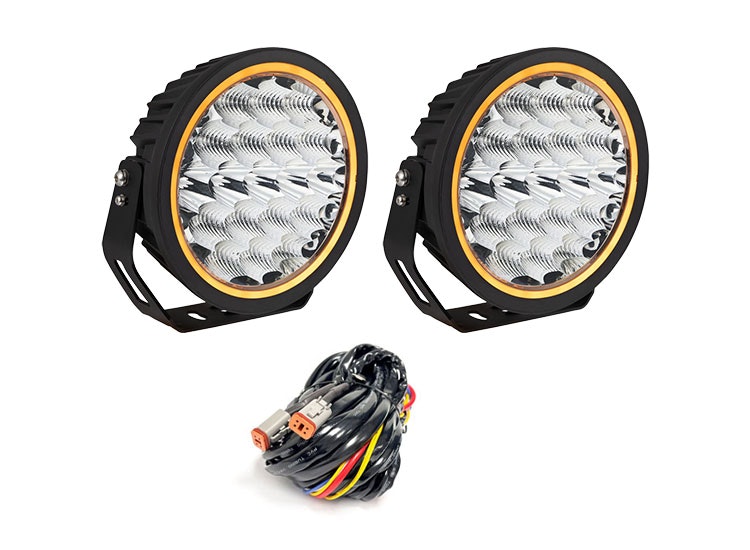 2-Pack W-Light Neptune GEN2 9″ LED-extraljus med kabelsats