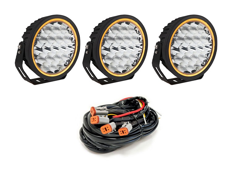 3-Pack W-Light Neptune GEN2 9 tum LED-extraljus med kabelsats