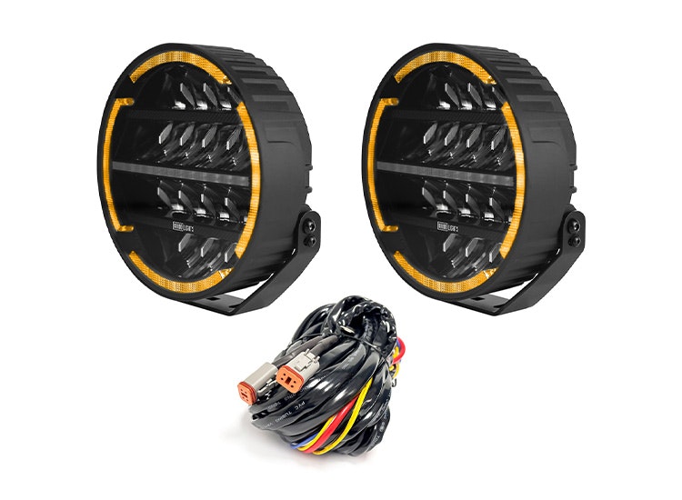 2-Pack BriodLights Olympus LED extraljus 9tum med kabelsats