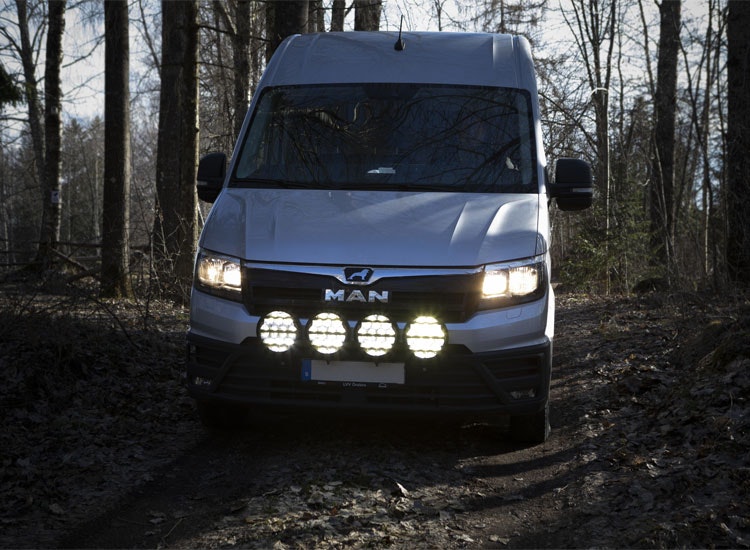 5-pack Predator 9 tum LED extraljus med kabelsats