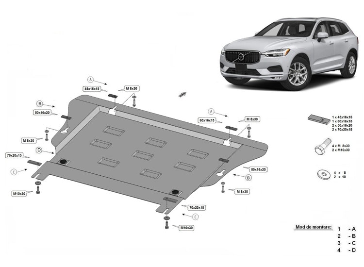 Underkörningsskydd Volvo XC90/V90CC/XC60