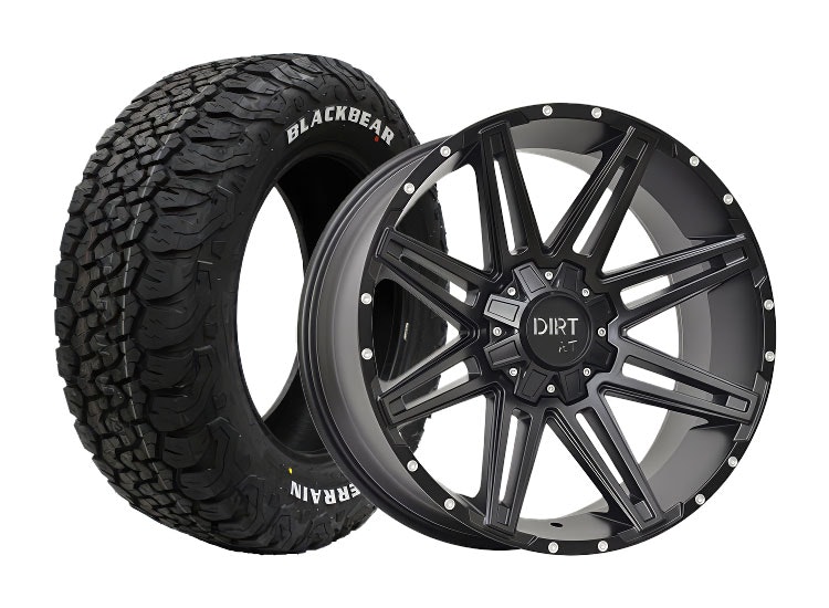 Komplett fälgpaket D88 Flatblack 8×18 5/118 5/130 ET48 245/60R18
