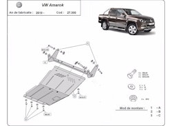 Underkörningsskydd motor Volkswagen Amarok 2010-2022