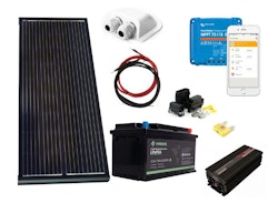 Off-Grid paket Husbild/Camper 200W solpanelskit + inverter + batteri
