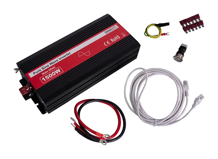 SKANBATT Inverter 12V 1500W Ren Sinus med Brytknapp