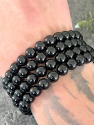 Svart obsidian  armband 8mm