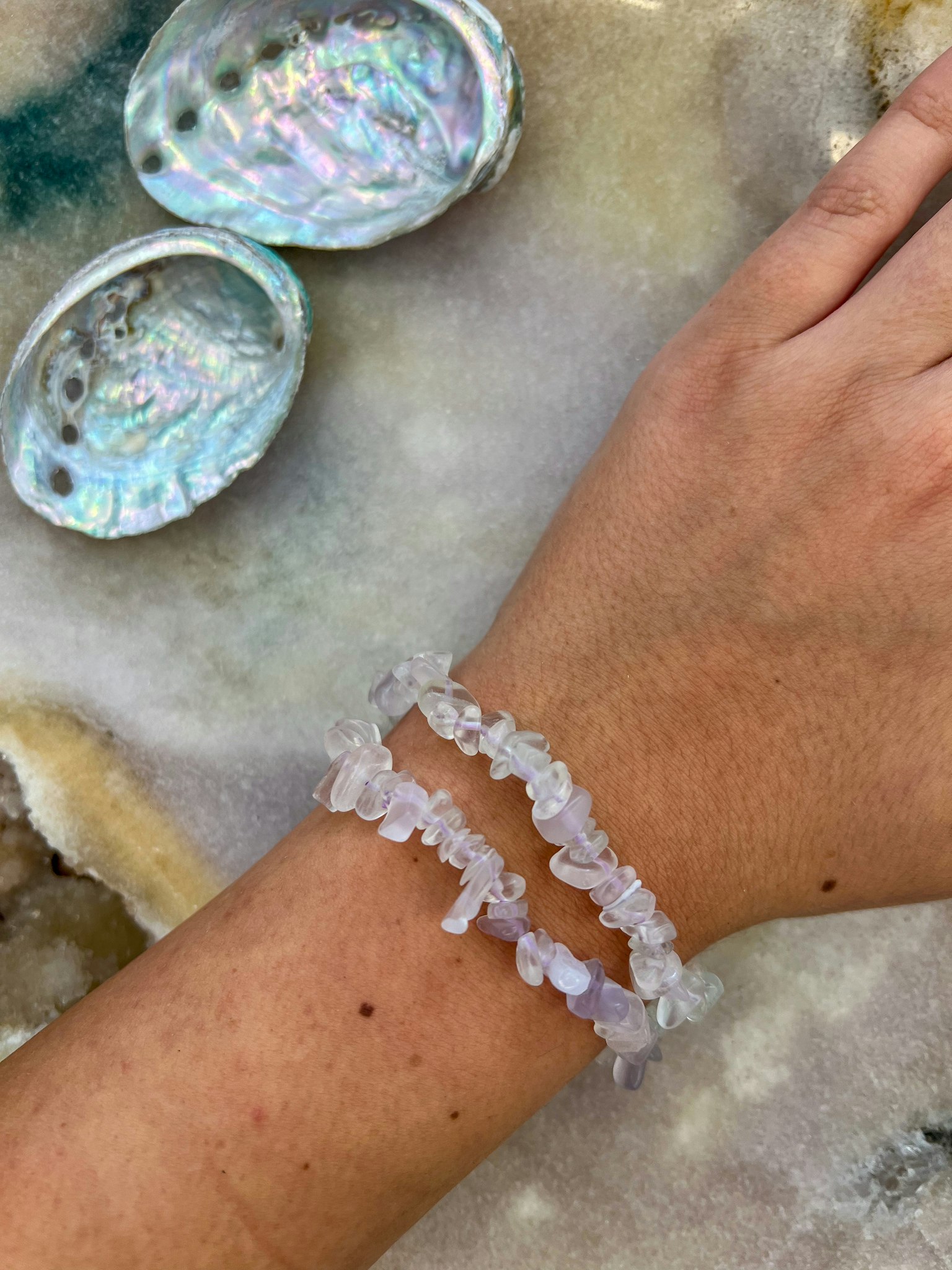 Lavendel flourit chips armband