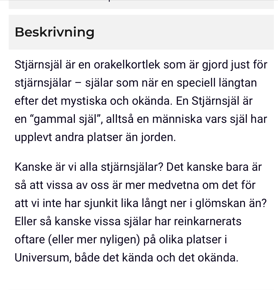 Stjärnsjäl Orakelkort (svensk text)