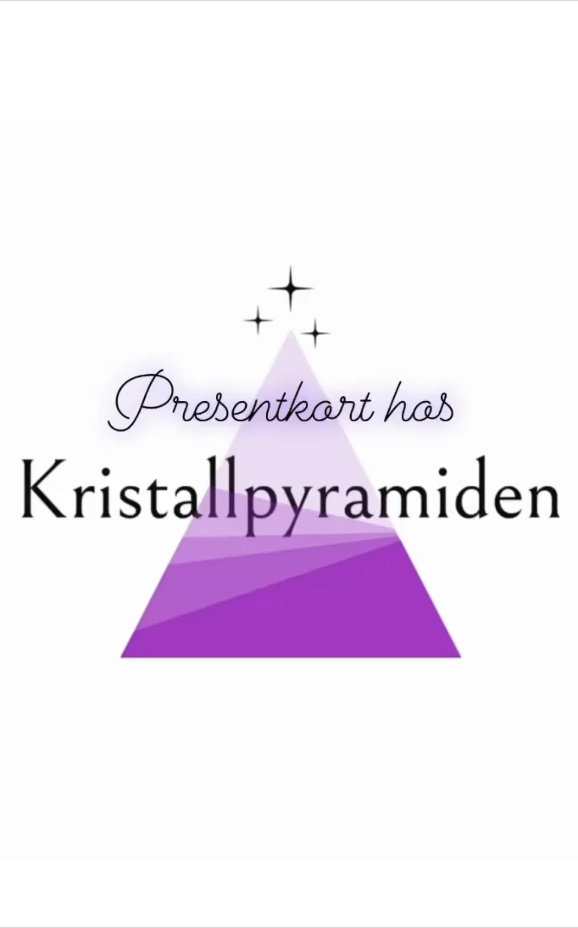 Bilden visar ett presentkort med Kristallpyramidens logga på.