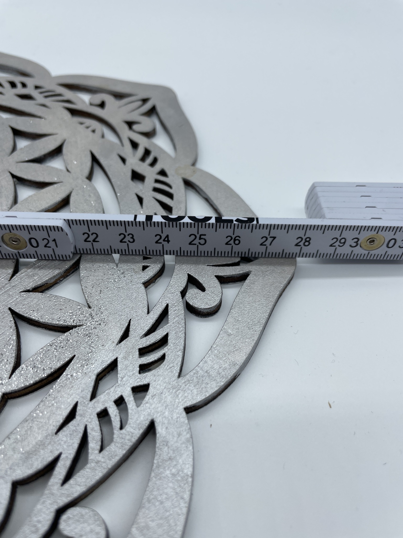 Kristallnät silver/vit målad (28cm)