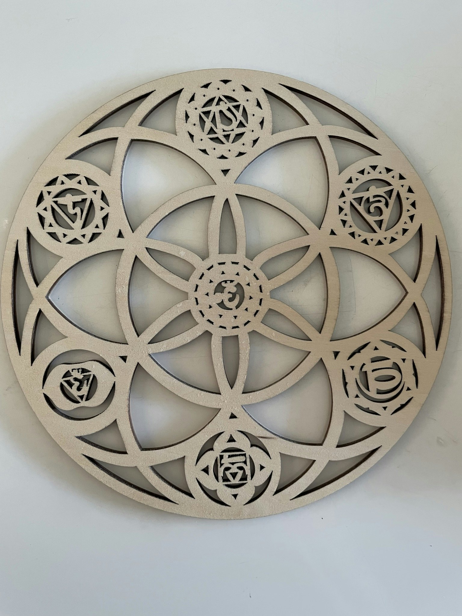Kristallnät Big flower chakrasymboler (26cm)