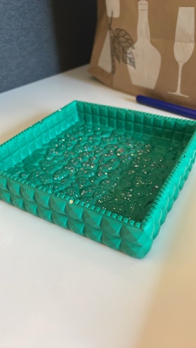 Jesmonite rektangulär med glitter