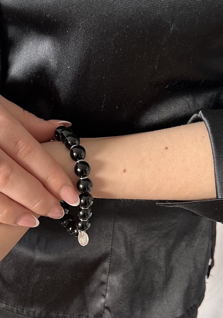 Kristallarmband - Jade, svart