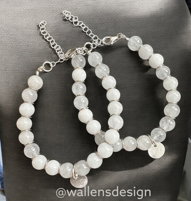 Kristallarmband - Jade, vit